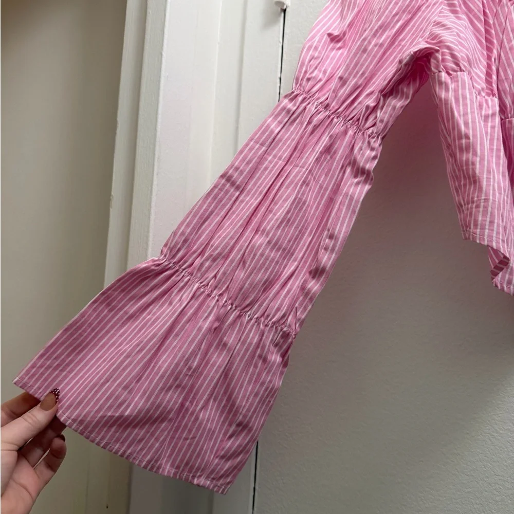 NWT Pink Striped Blouse - Picture 3 of 7